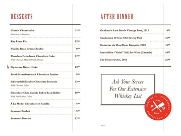 Preston's Steakhouse menu photo