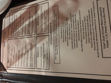 Prime Italian menu photo