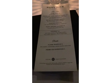 Prime & Provisions Steakhouse menu photo