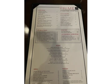 Prime25 menu photo