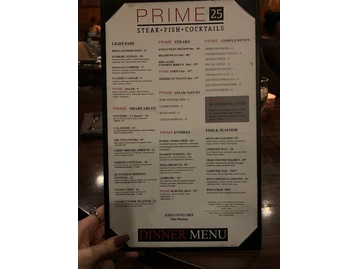 Prime25 menu photo