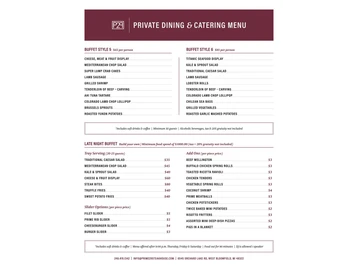 Prime29 Steakhouse menu photo