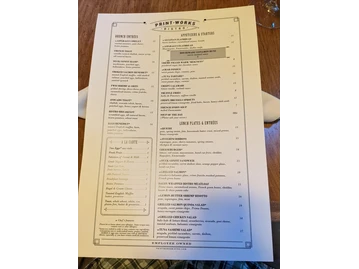 Print Works Bistro menu photo