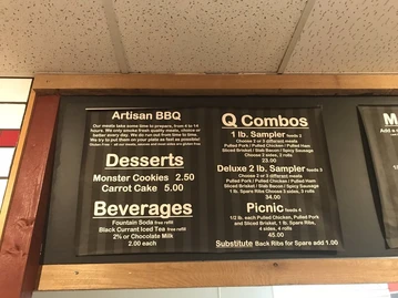Q fanatic Artisan BBQ menu photo