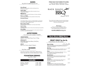 Rack Shack BBQ menu photo