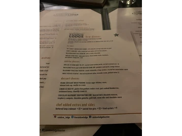Rainbow Lodge menu photo
