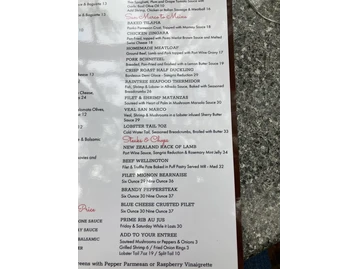 Raintree Restaurant menu photo
