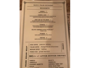 Ralph's Italian Restaurant menu photo