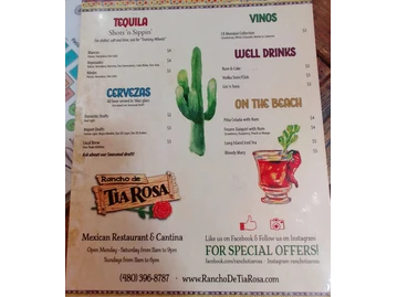 Rancho de Tia Rosa menu photo