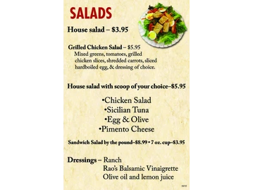 Rao's Bakery & Coffee Cafe menu photo