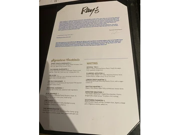 Ray's on the River menu photo
