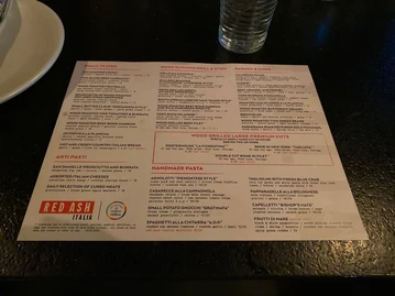 Red Ash menu photo