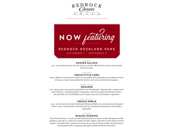 Redrock Canyon Grill menu photo