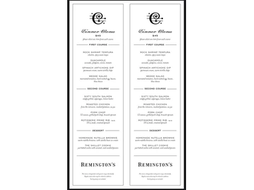 Remington's menu photo
