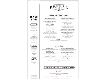 Repeal 33 Bar & Restaurant menu photo