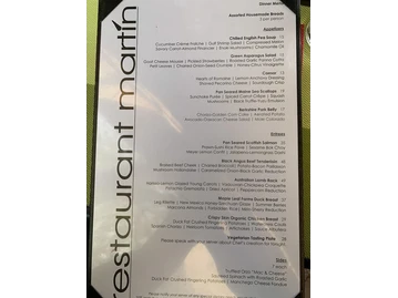 Restaurant Martin menu photo