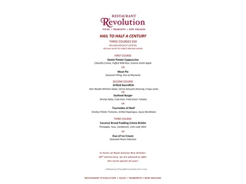 Restaurant R'evolution menu photo