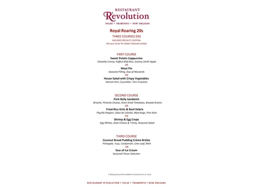 Restaurant R'evolution menu photo
