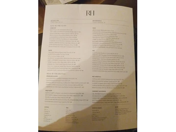 RH Courtyard Restaurant at RH Nashville menu photo
