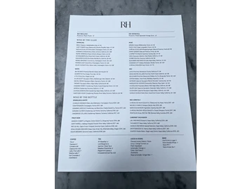 RH Courtyard Restaurant at RH Nashville menu photo