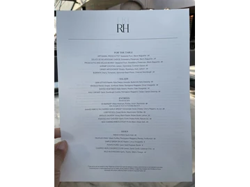 RH Rooftop Restaurant Minneapolis menu photo
