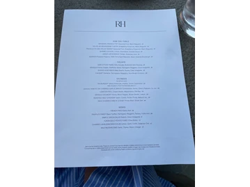 RH Rooftop Restaurant West Palm menu photo