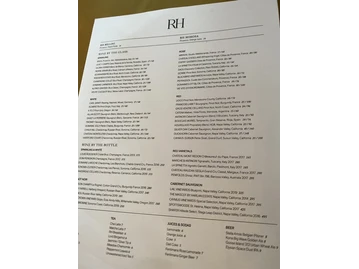 RH Rooftop Restaurant West Palm menu photo