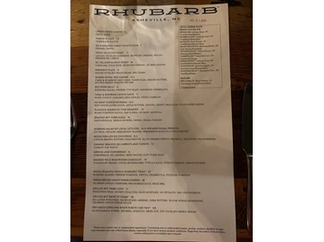 Rhubarb menu photo