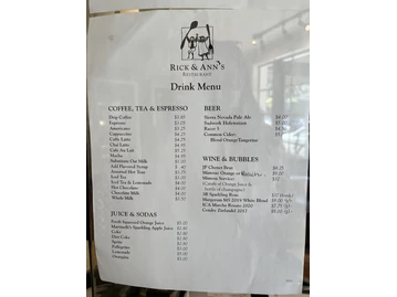 Rick & Ann's Restaurant menu photo