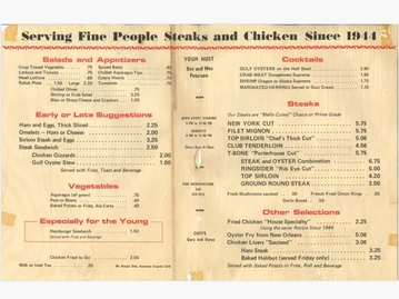 RingSide Steakhouse menu photo