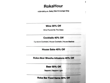 Roka Akor - Scottsdale menu photo