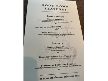 Root Down menu photo