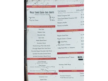 Round Rock Donuts menu photo