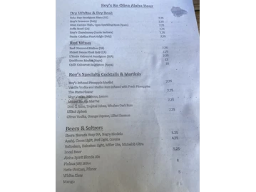 Roy's Ko Olina menu photo
