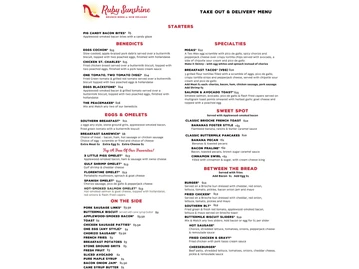 Ruby Slipper Cafe menu photo