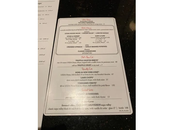 Ruth's Chris Steak House menu photo