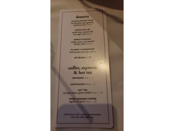 Ruth's Chris Steak House menu photo