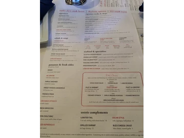 Ruth's Chris Steak House menu photo