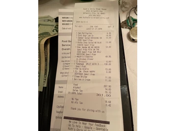 Ruth's Chris Steak House menu photo