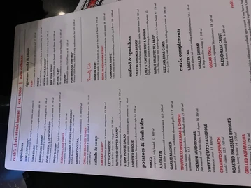 Ruth's Chris Steak House menu photo