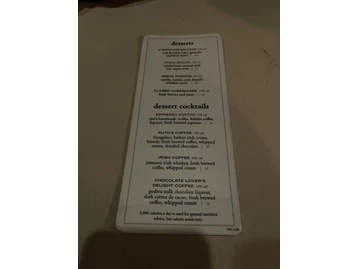 Ruth's Chris Steak House menu photo