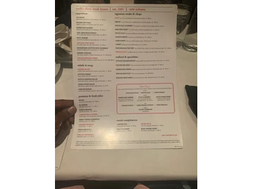 Ruth's Chris Steak House menu photo