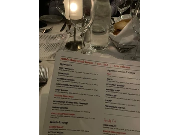Ruth's Chris Steak House menu photo