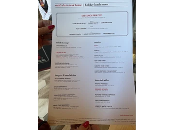 Ruth's Chris Steak House menu photo
