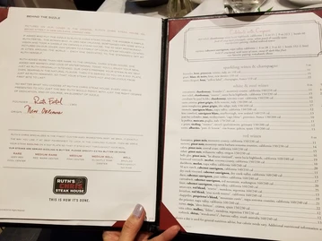 Ruth's Chris Steak House menu photo