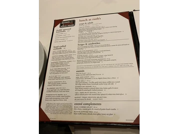Ruth's Chris Steak House menu photo