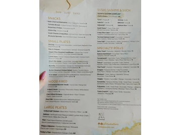S3 (Sun Surf Sand) menu photo