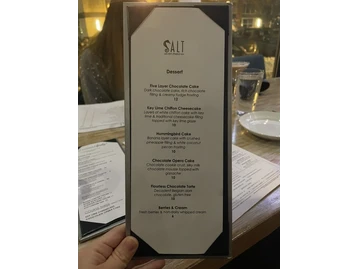 Salt on Mass menu photo