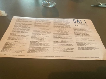 Salt Restaurant menu photo