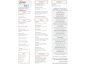 Salt Restaurant menu photo